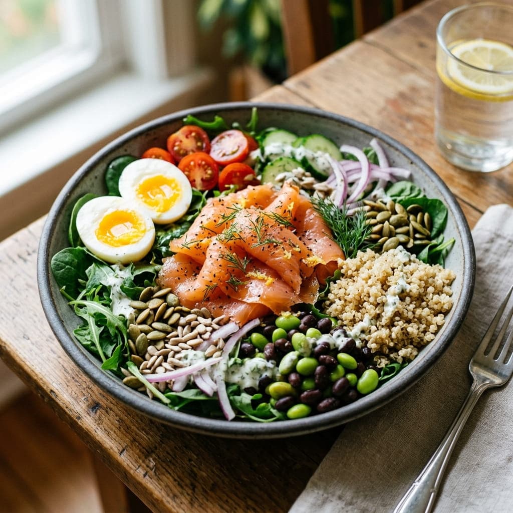 High-Protein Smoked Salmon Salad Bowl